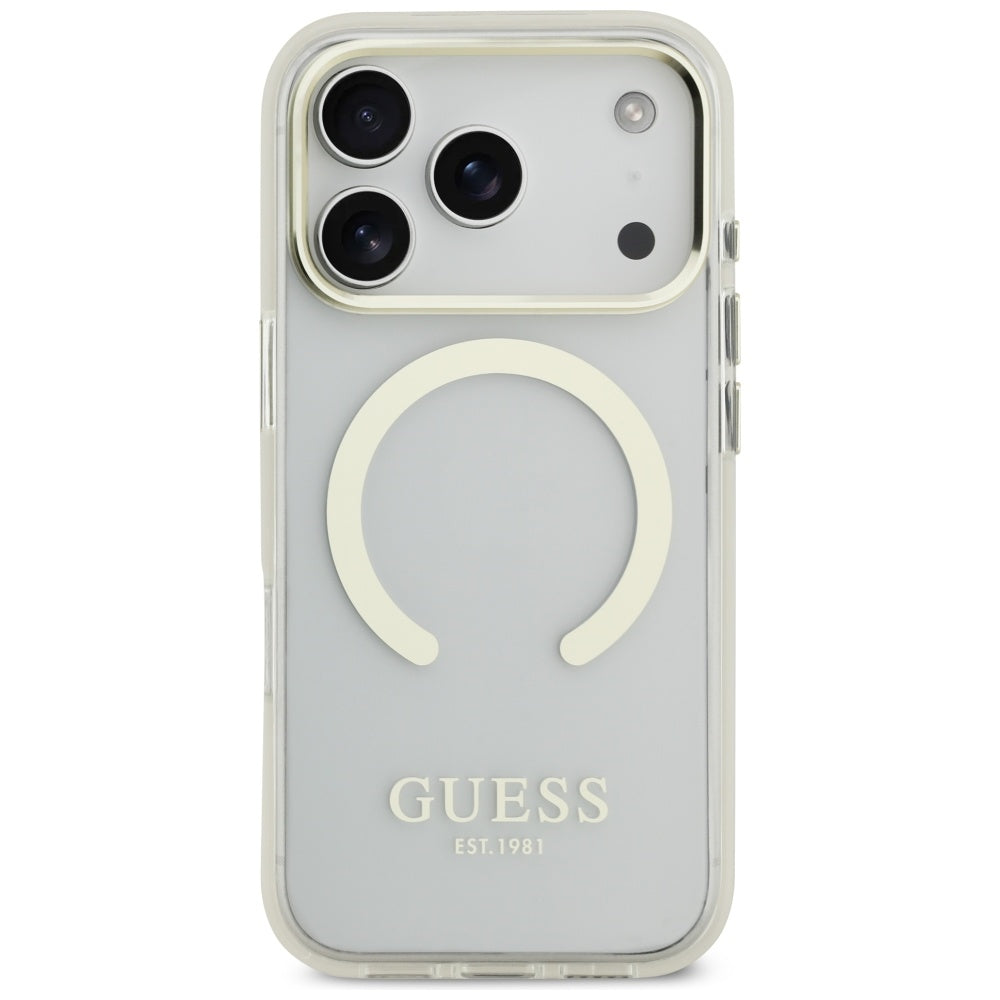 Θήκη MagSafe για Apple iPhone 17 Pro Max, Guess, Metal Outline, Χρυσή