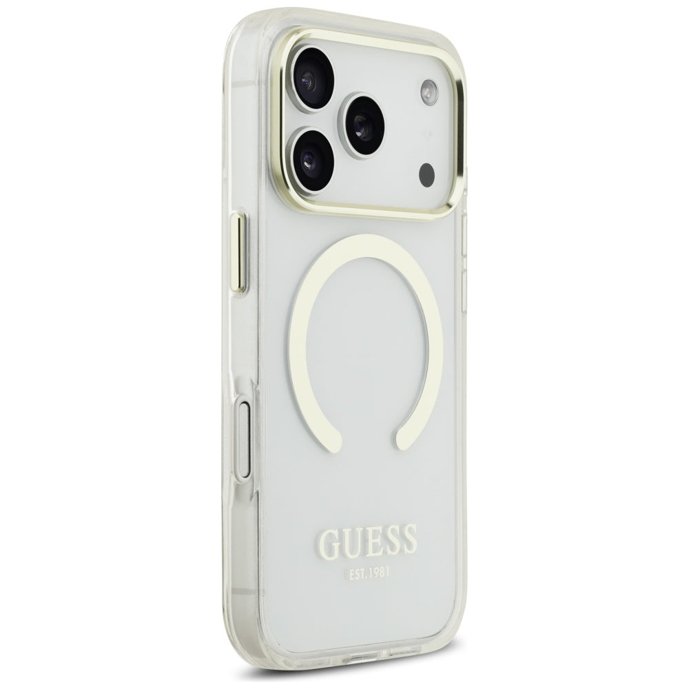 Θήκη MagSafe για Apple iPhone 17 Pro Max, Guess, Metal Outline, Χρυσή