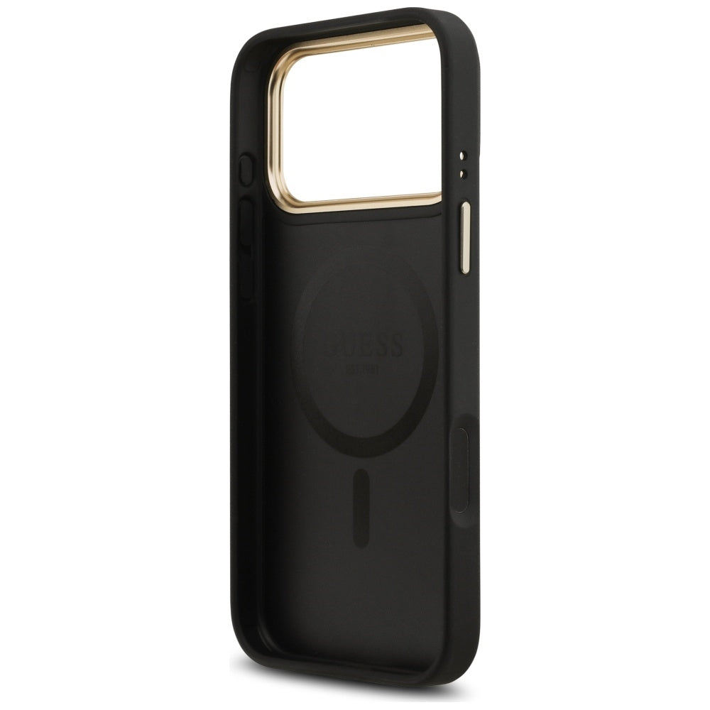 Θήκη MagSafe για Apple iPhone 17 Pro Max, Guess, Peony Hot Stamp, Μαύρη