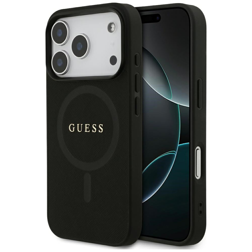Θήκη MagSafe για Apple iPhone 17 Pro Max, Guess, Saffiano Classic Logo, Μαύρη