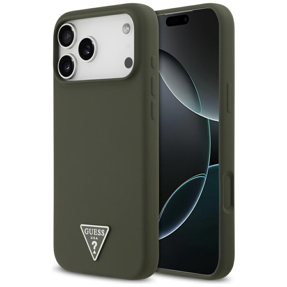 Θήκη MagSafe για Apple iPhone 17 Pro Max, Guess, Triangle Logo, Χακί