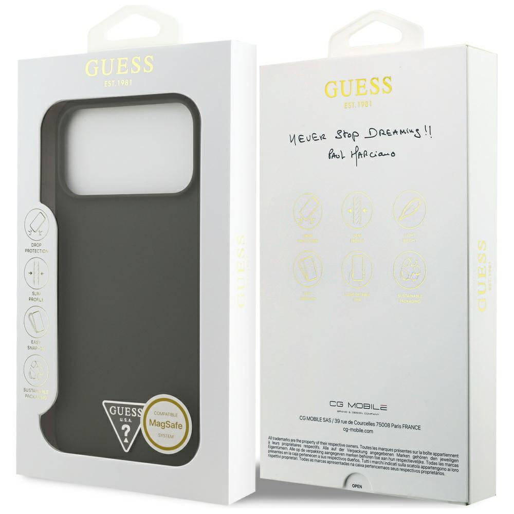 Θήκη MagSafe για Apple iPhone 17 Pro Max, Guess, Triangle Logo, Χακί