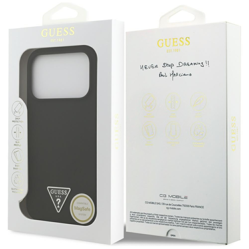 Θήκη MagSafe για Apple iPhone 17 Pro Max, Guess, Triangle Logo, Μαύρη