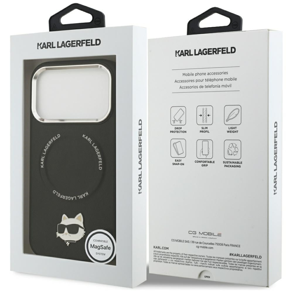 Θήκη MagSafe για Apple iPhone 17 Pro Max, Karl Lagerfeld, Choupette Pin, Μαύρη