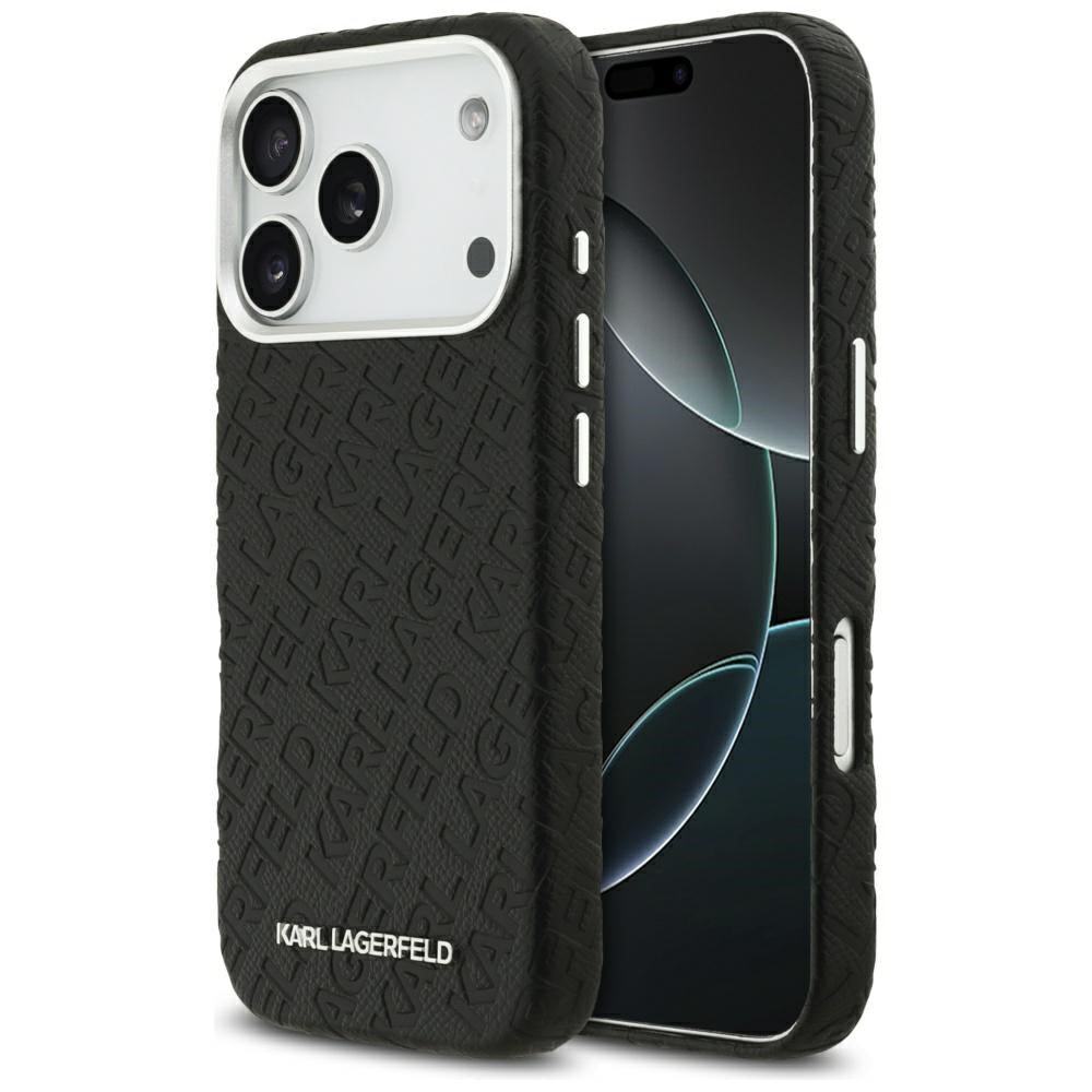 Θήκη MagSafe για Apple iPhone 17 Pro Max, Karl Lagerfeld, FW Stamped Karl, Μαύρη