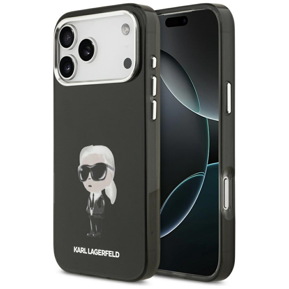 Θήκη MagSafe για Apple iPhone 17 Pro Max, Karl Lagerfeld, IML Aquarelle Karl Ikonik, Μαύρη