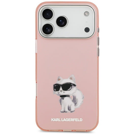 Θήκη MagSafe για Apple iPhone 17 Pro Max, Karl Lagerfeld, IML Aquarelle Logo Choupette, Ροζ