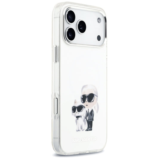Θήκη MagSafe για Apple iPhone 17 Pro Max, Karl Lagerfeld, IML Aquarelle Logo Karl & Choupette, Λευκή.