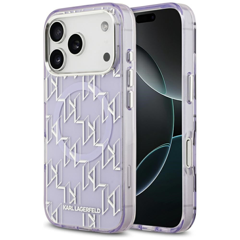 Θήκη MagSafe για Apple iPhone 17 Pro Max, Karl Lagerfeld, IML KL Monogram, Μωβ
