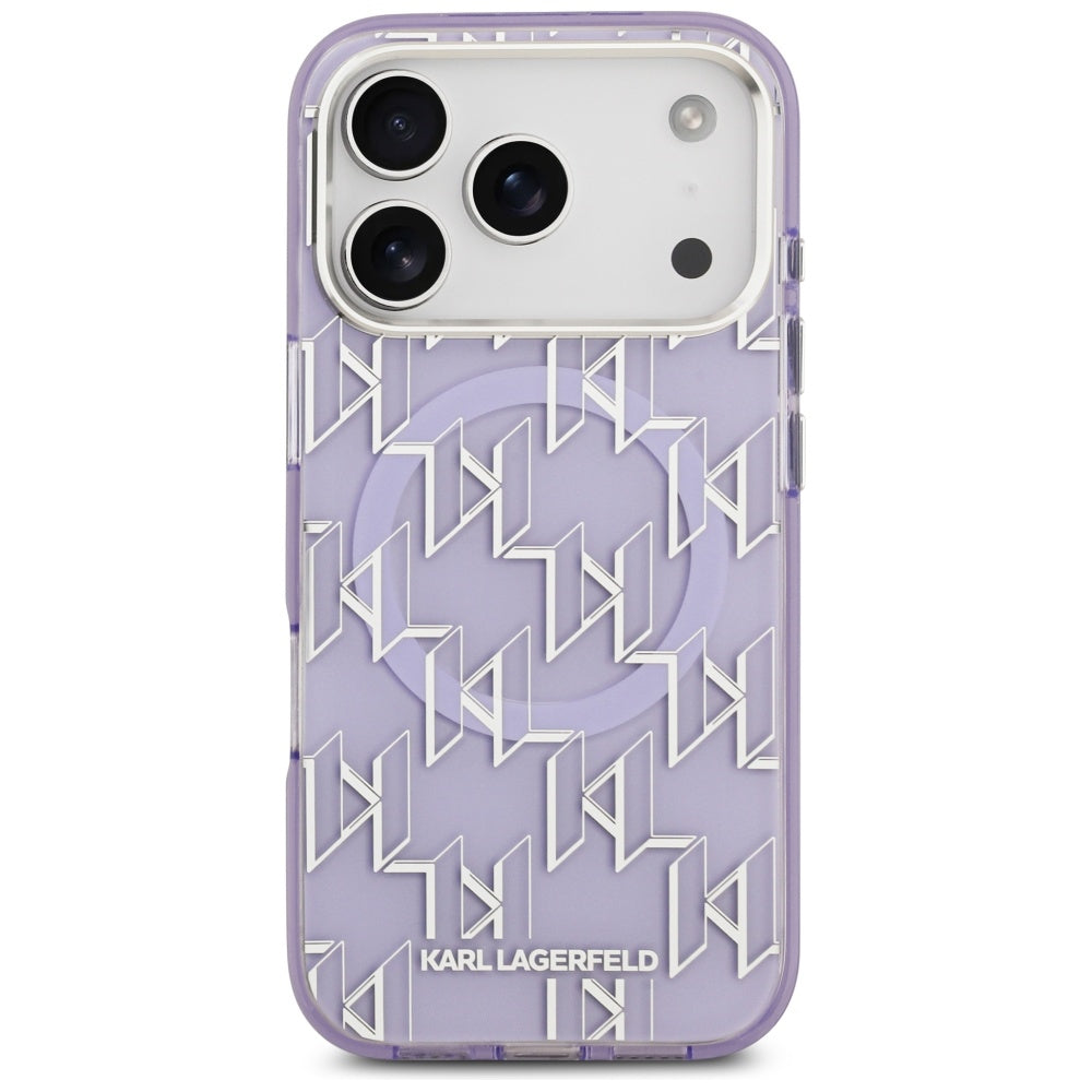 Θήκη MagSafe για Apple iPhone 17 Pro Max, Karl Lagerfeld, IML KL Monogram, Μωβ