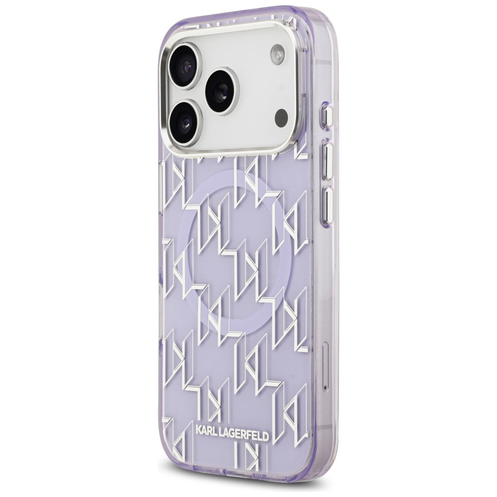 Θήκη MagSafe για Apple iPhone 17 Pro Max, Karl Lagerfeld, IML KL Monogram, Μωβ