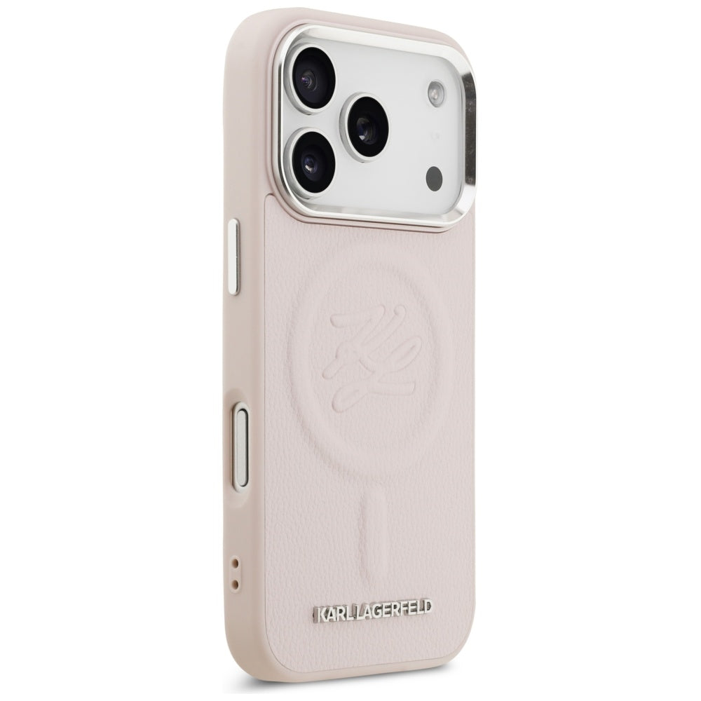 Θήκη MagSafe για Apple iPhone 17 Pro Max, Karl Lagerfeld, Initial & Metal Logo, Ροζ