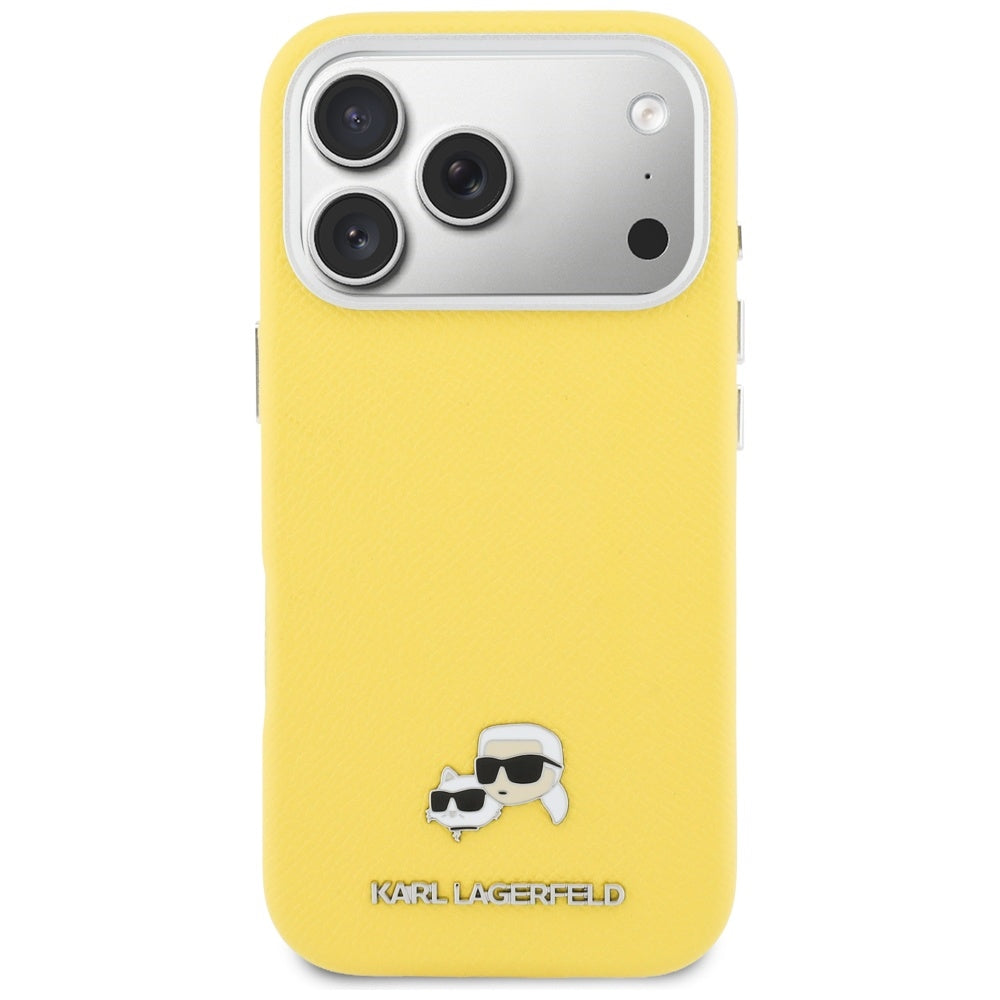 Θήκη MagSafe για Apple iPhone 17 Pro Max, Karl Lagerfeld, Karl & Choupette Head's Pin, Κίτρινη