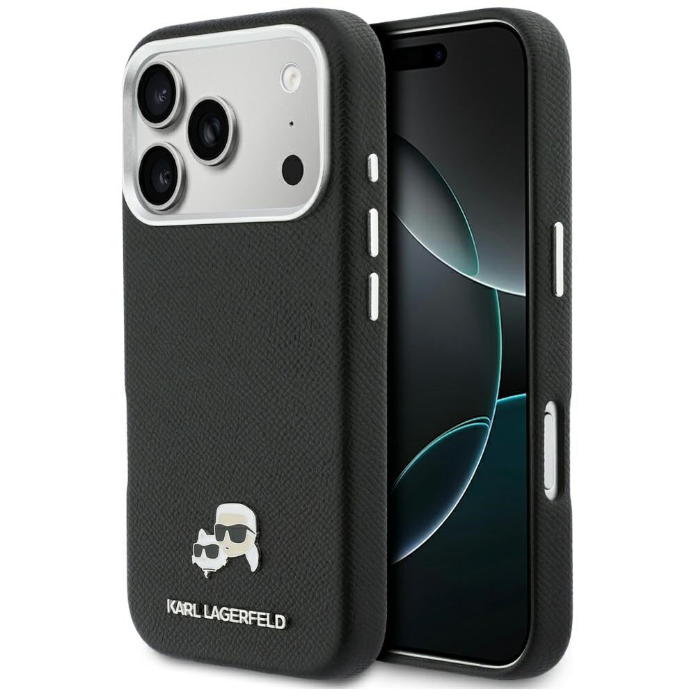 Θήκη MagSafe για Apple iPhone 17 Pro Max, Karl Lagerfeld, Karl & Choupette Head's Pin, Μαύρη