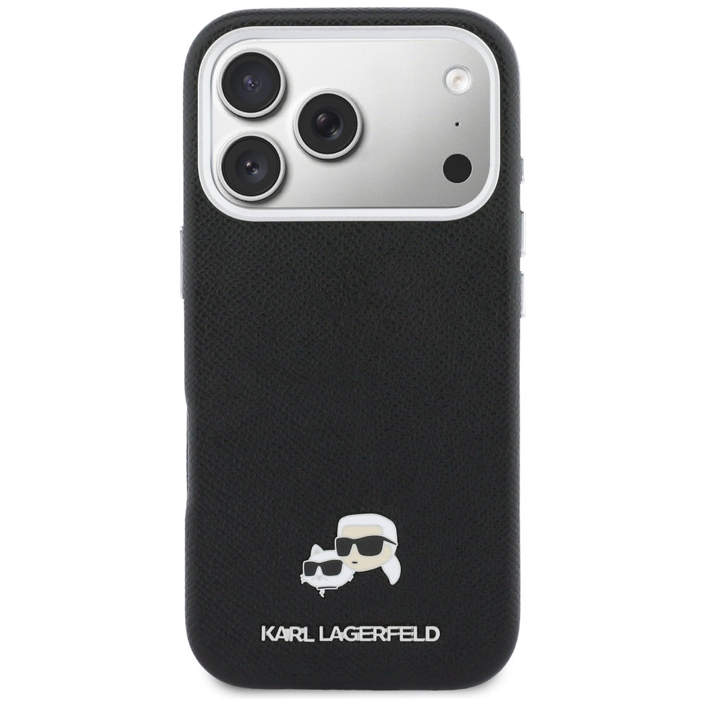Θήκη MagSafe για Apple iPhone 17 Pro Max, Karl Lagerfeld, Karl & Choupette Head's Pin, Μαύρη