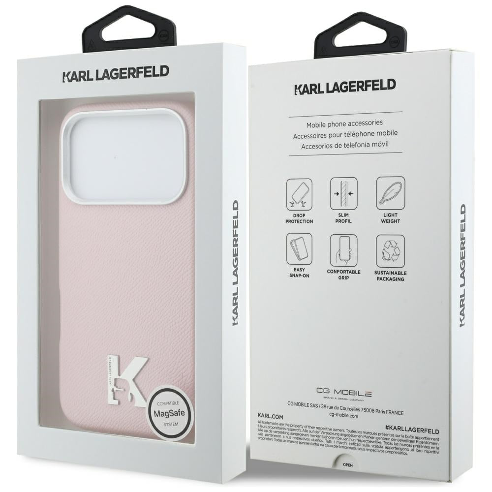Θήκη MagSafe για Apple iPhone 17 Pro Max, Karl Lagerfeld, Karl Head Logo, Ροζ