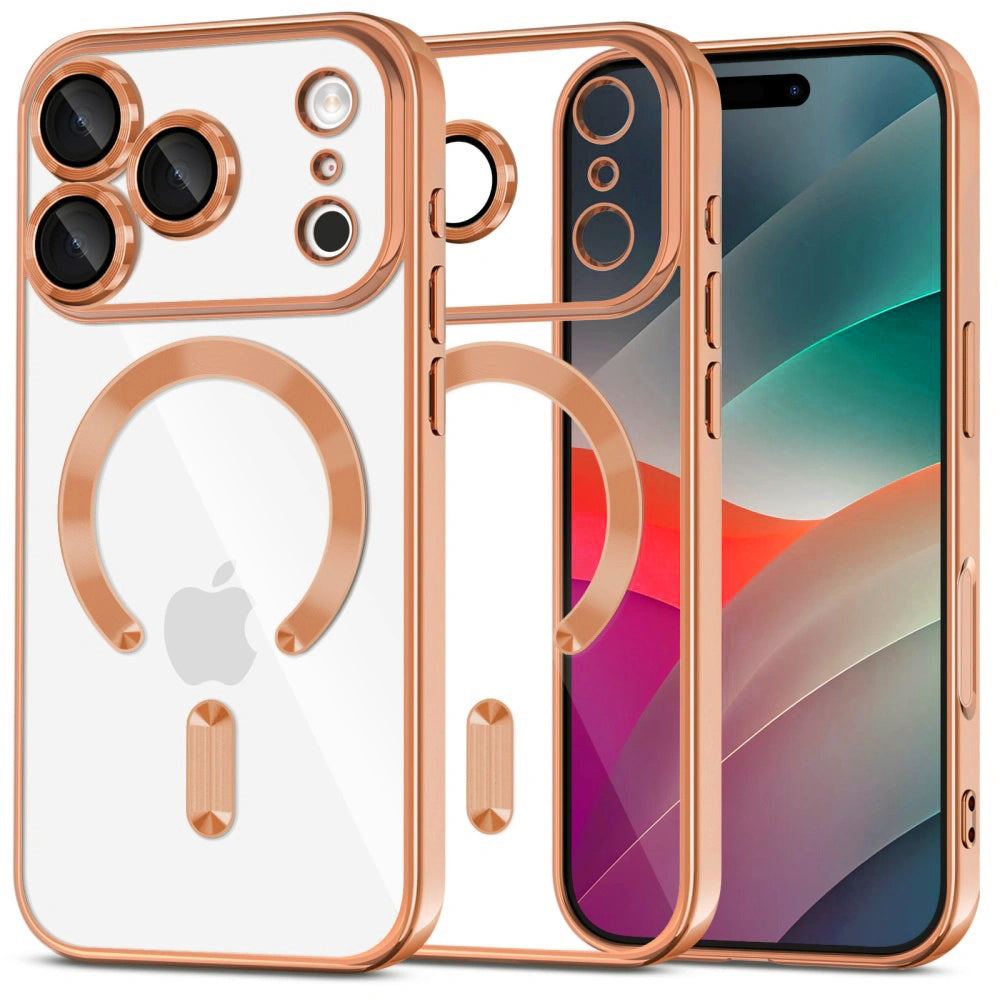 Θήκη MagSafe για Apple iPhone 17 Pro Max, Techsuit, Luxury Crystal, Πορτοκαλί