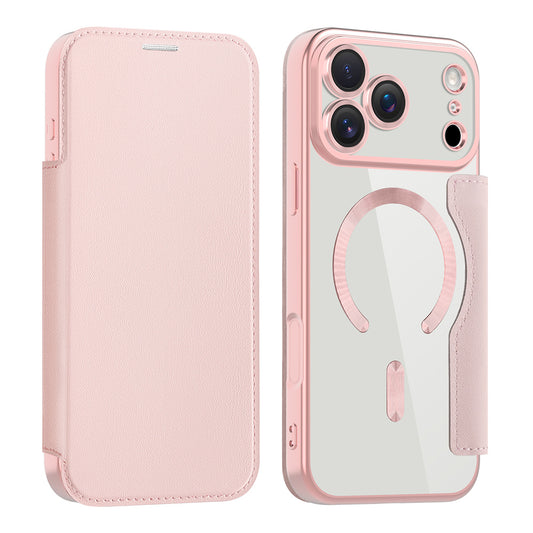 MagSafe Case for Apple iPhone 17 Pro, Techsuit, SmartMag Book, Pink