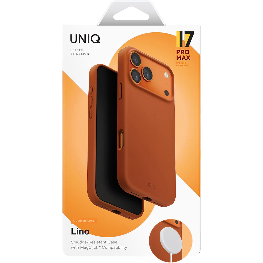 Θήκη MagSafe για Apple iPhone 17 Pro, UNIQ, Lino MagClick, Σκούρο Πορτοκαλί