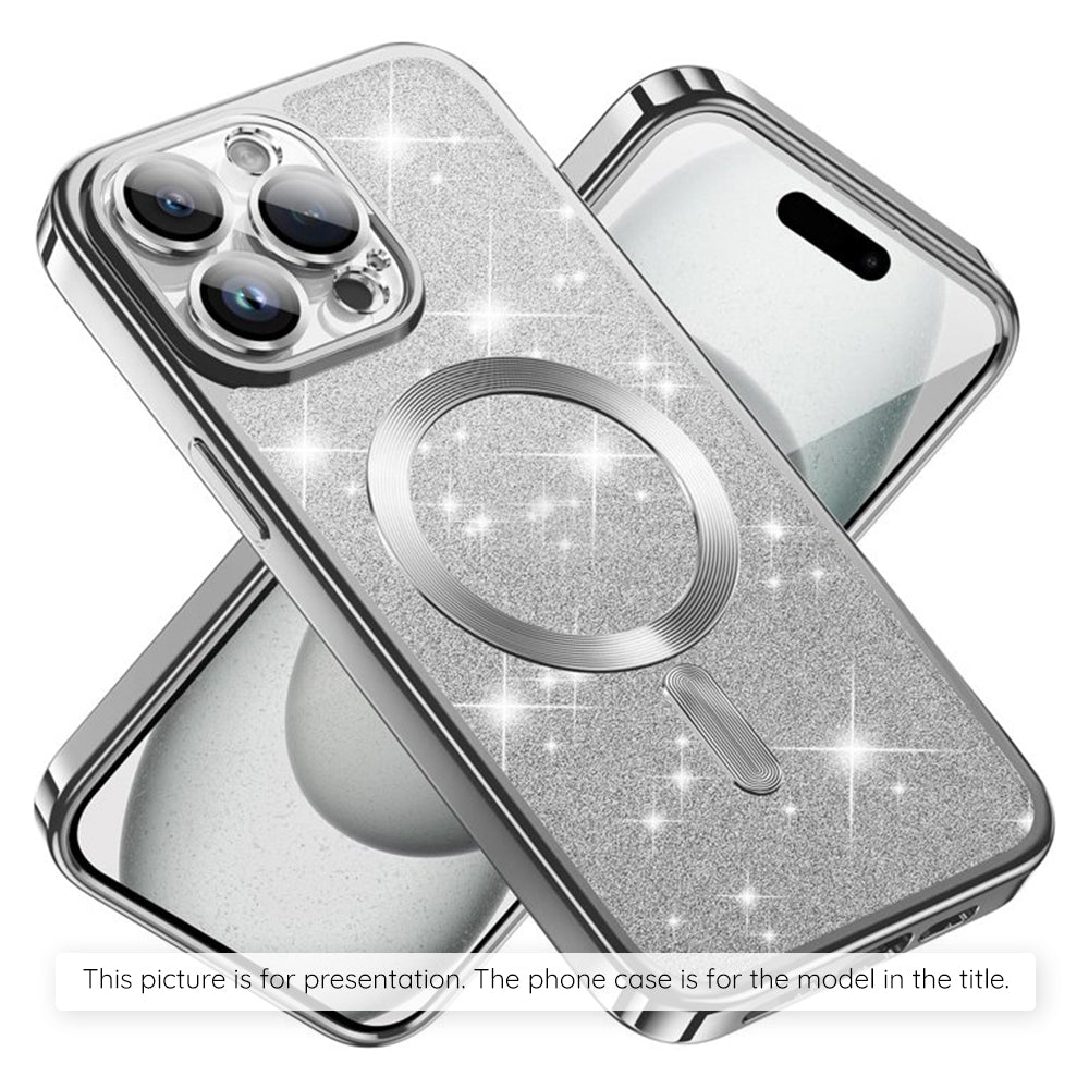 Θήκη MagSafe για Apple iPhone 17, Techsuit, Luxury Glitter, Ασημί