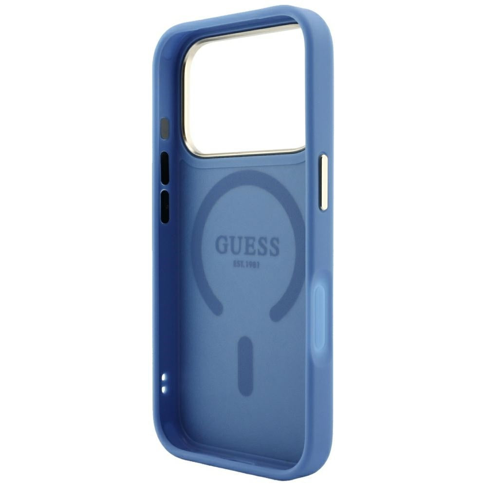 Θήκη MagSafe για Apple iPhone 18 Pro / 17 Pro, Guess, 4G Embossed Classic, Μπλε