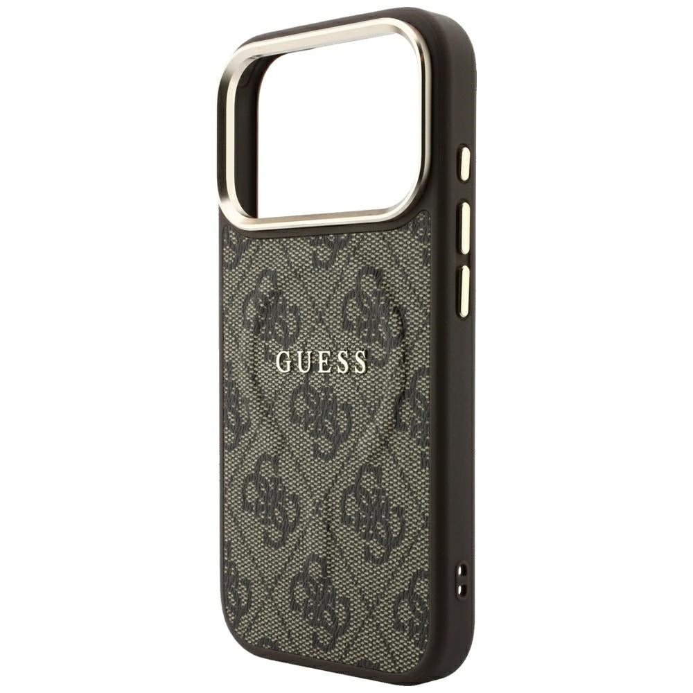 Θήκη MagSafe για Apple iPhone 18 Pro / 17 Pro, Guess, 4G Embossed Classic, Καφέ