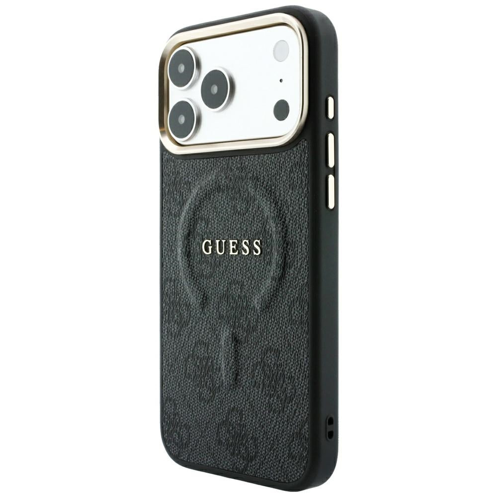 Θήκη MagSafe για Apple iPhone 18 Pro / 17 Pro, Guess, 4G Embossed Classic, Μαύρη