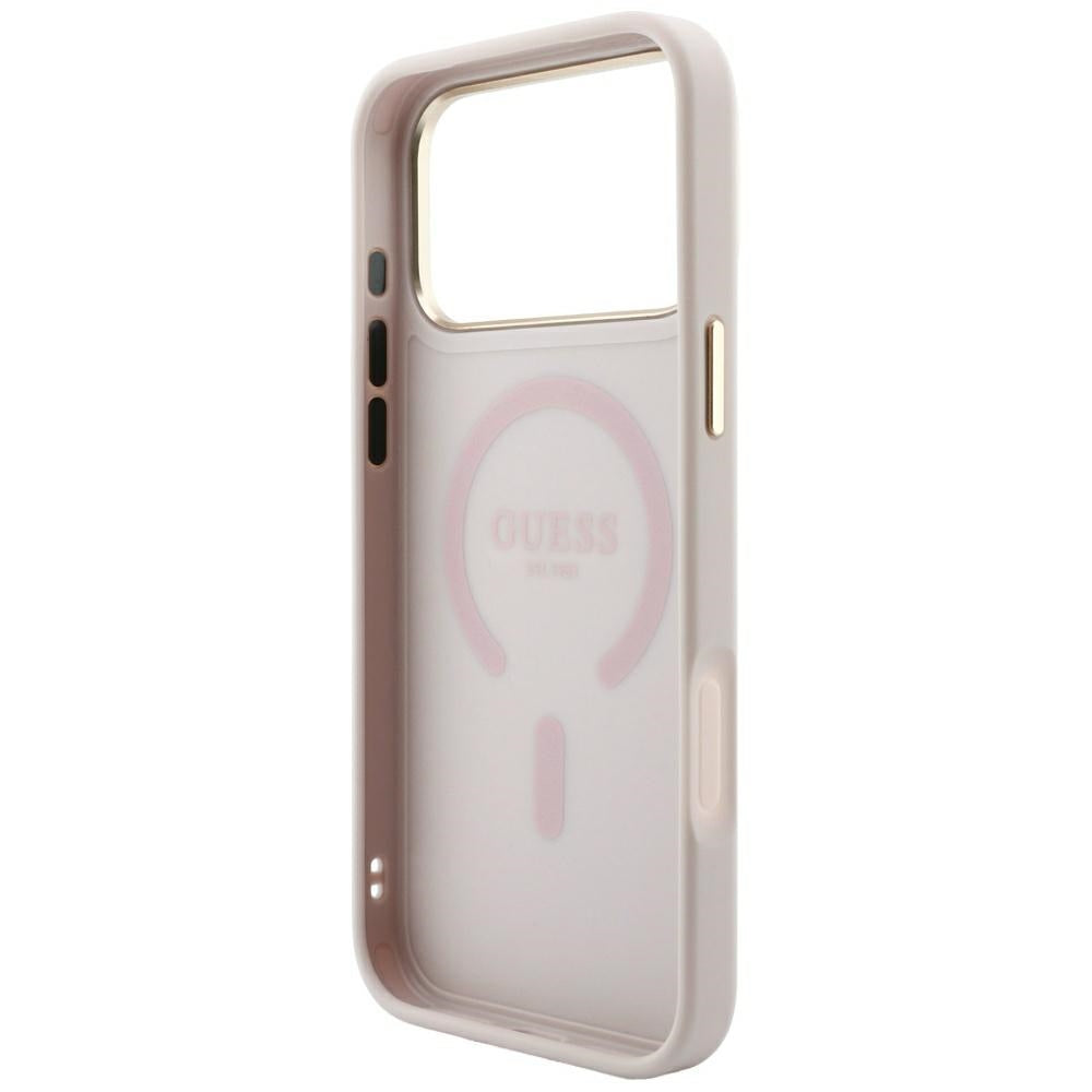 Θήκη MagSafe για Apple iPhone 18 Pro / 17 Pro, Guess, 4G Embossed Classic, Ροζ