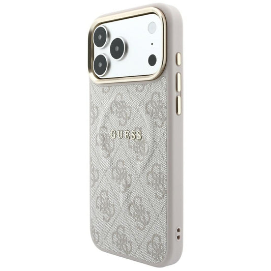 Θήκη MagSafe για Apple iPhone 18 Pro / 17 Pro, Guess, 4G Embossed Ring Classic Logo, Ροζ
