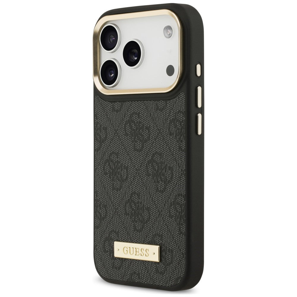 Θήκη MagSafe για Apple iPhone 18 Pro / 17 Pro, Guess, 4G Logo Plate, Μαύρη