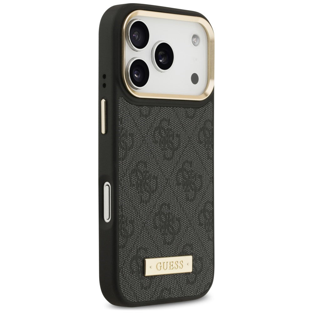 Θήκη MagSafe για Apple iPhone 18 Pro / 17 Pro, Guess, 4G Logo Plate, Μαύρη