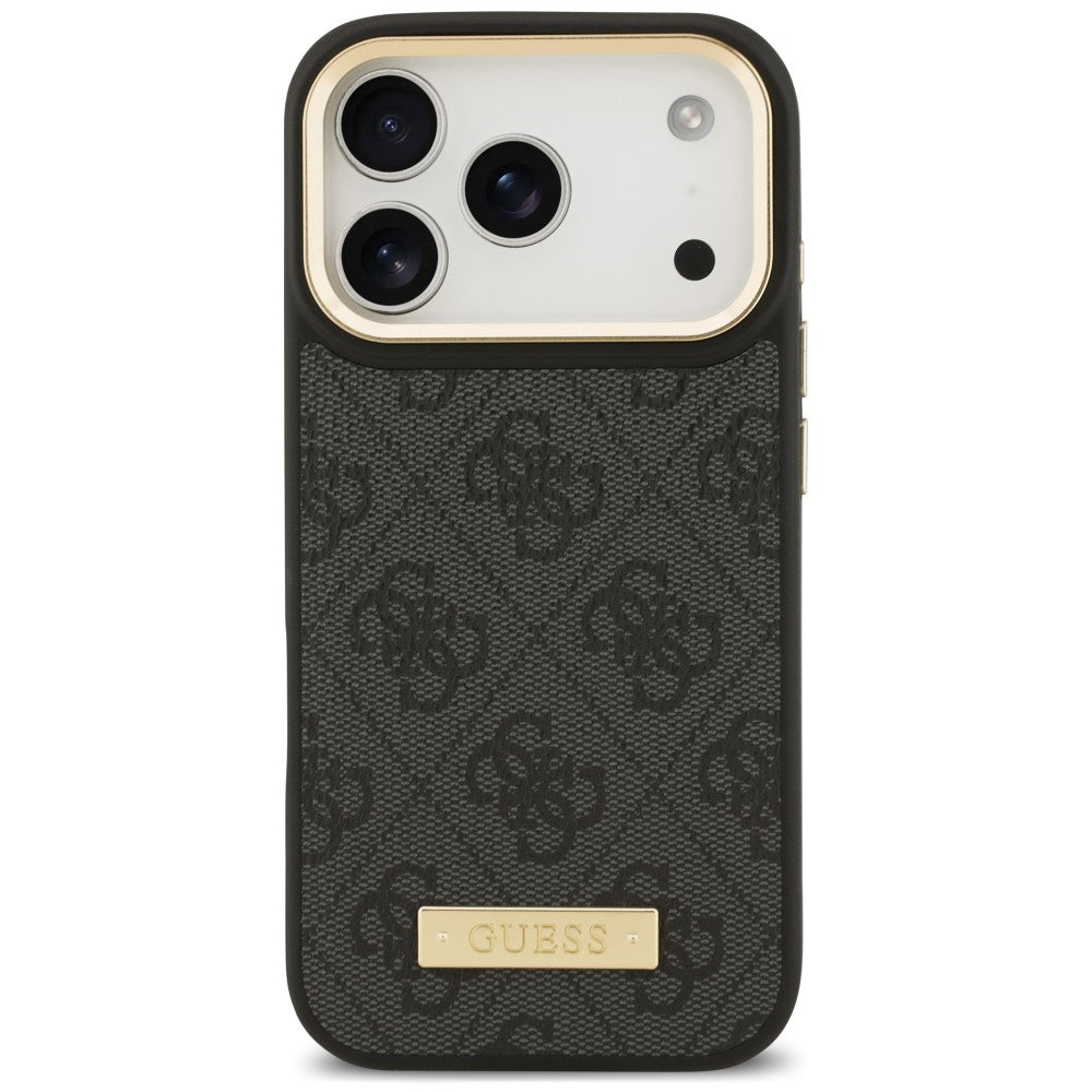 Θήκη MagSafe για Apple iPhone 18 Pro / 17 Pro, Guess, 4G Logo Plate, Μαύρη