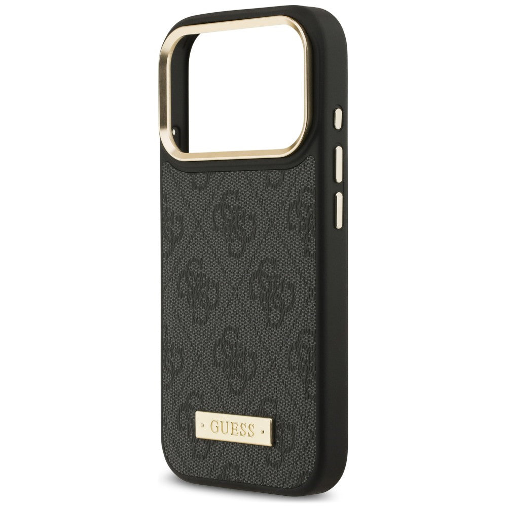 Θήκη MagSafe για Apple iPhone 18 Pro / 17 Pro, Guess, 4G Logo Plate, Μαύρη