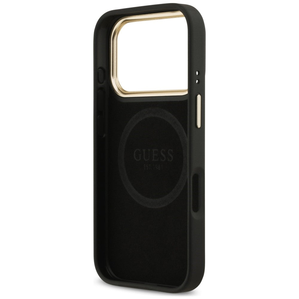 Θήκη MagSafe για Apple iPhone 18 Pro / 17 Pro, Guess, 4G Logo Plate, Μαύρη