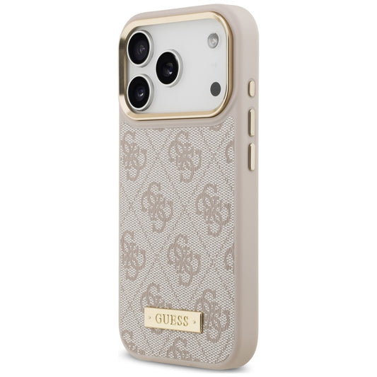 Θήκη MagSafe για Apple iPhone 18 Pro / 17 Pro, Guess, 4G Logo Plate, Ροζ