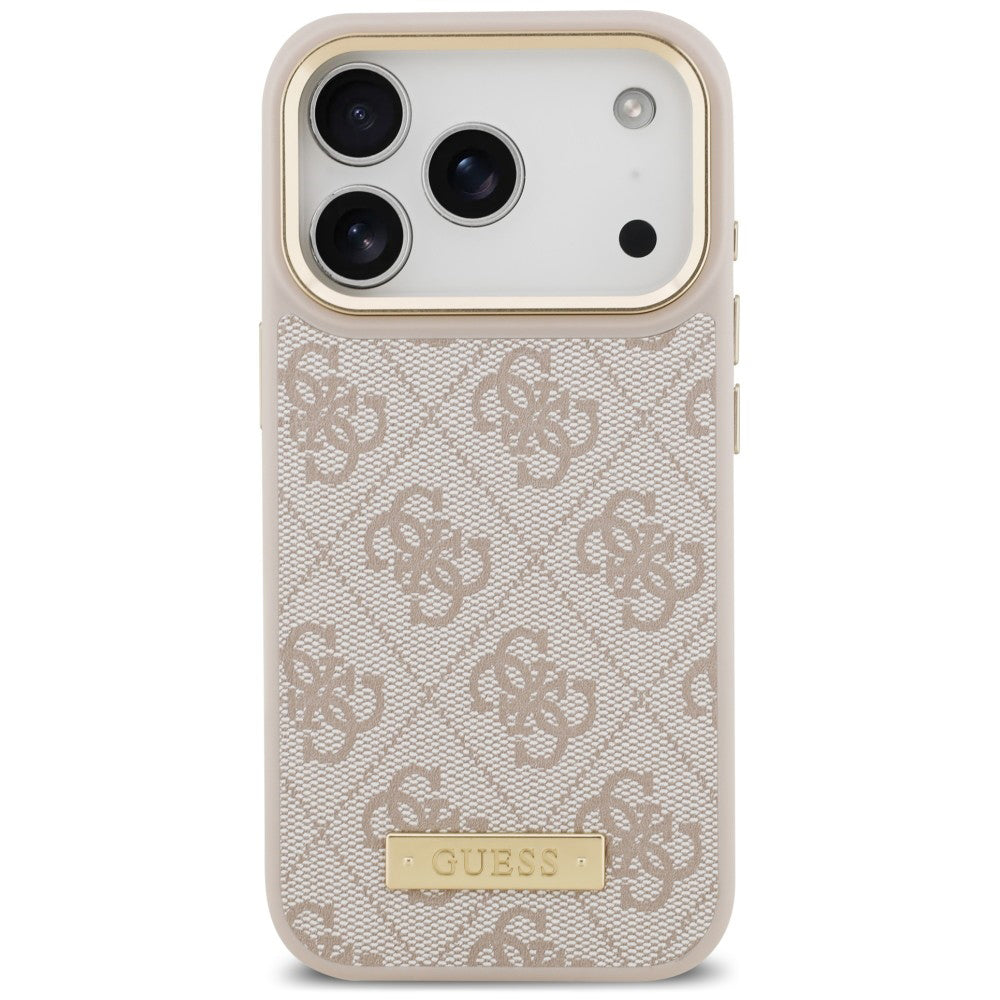 Θήκη MagSafe για Apple iPhone 18 Pro / 17 Pro, Guess, 4G Logo Plate, Ροζ