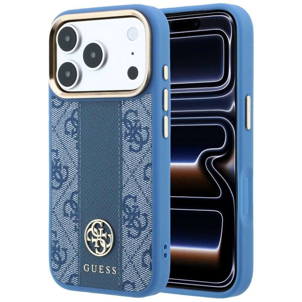 Θήκη MagSafe για Apple iPhone 18 Pro / 17 Pro, Guess, 4G Stripe Round Classic Logo, Μπλε
