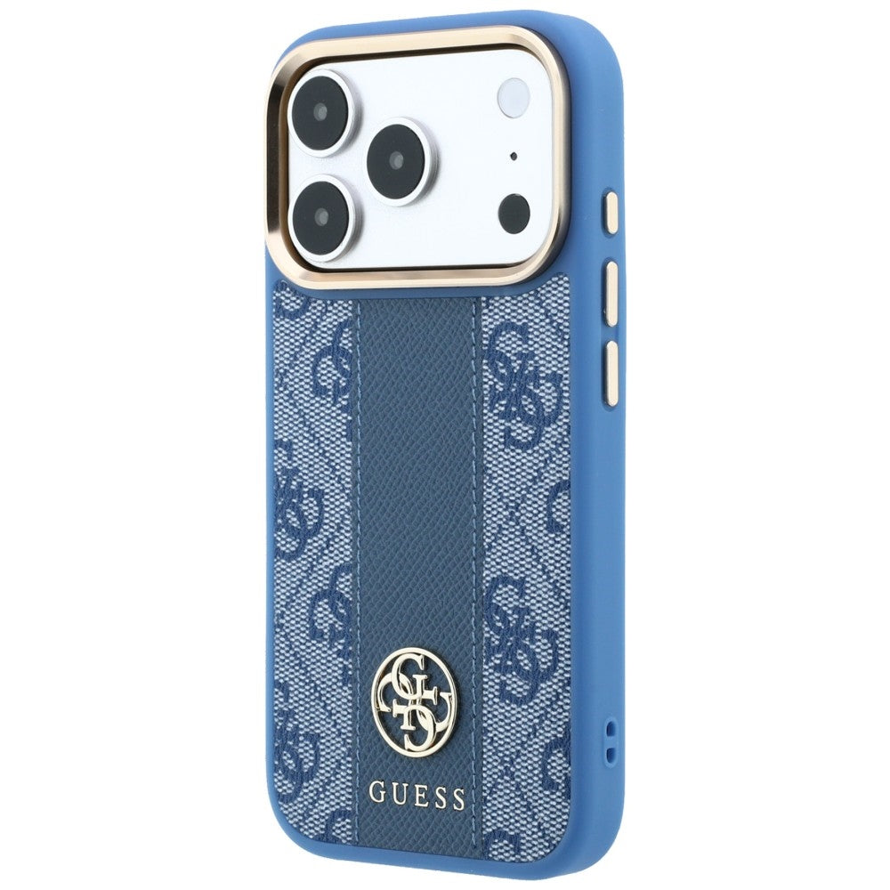 Θήκη MagSafe για Apple iPhone 18 Pro / 17 Pro, Guess, 4G Stripe Round Classic Logo, Μπλε