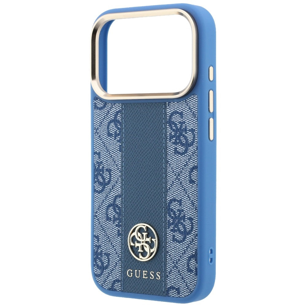 Θήκη MagSafe για Apple iPhone 18 Pro / 17 Pro, Guess, 4G Stripe Round Classic Logo, Μπλε
