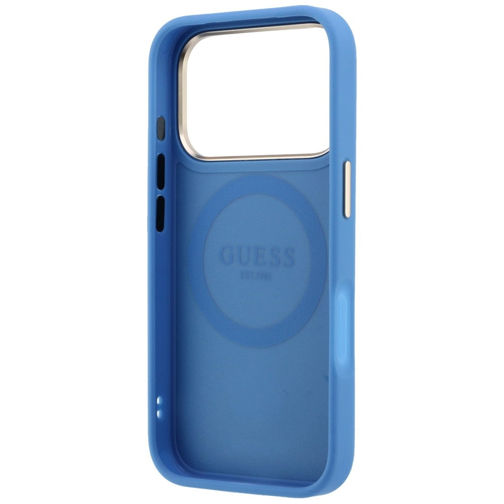 Θήκη MagSafe για Apple iPhone 18 Pro / 17 Pro, Guess, 4G Stripe Round Classic Logo, Μπλε