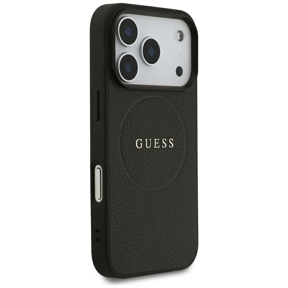 Θήκη MagSafe για Apple iPhone 18 Pro / 17 Pro, Guess, Grained Gold Ring, Μαύρο