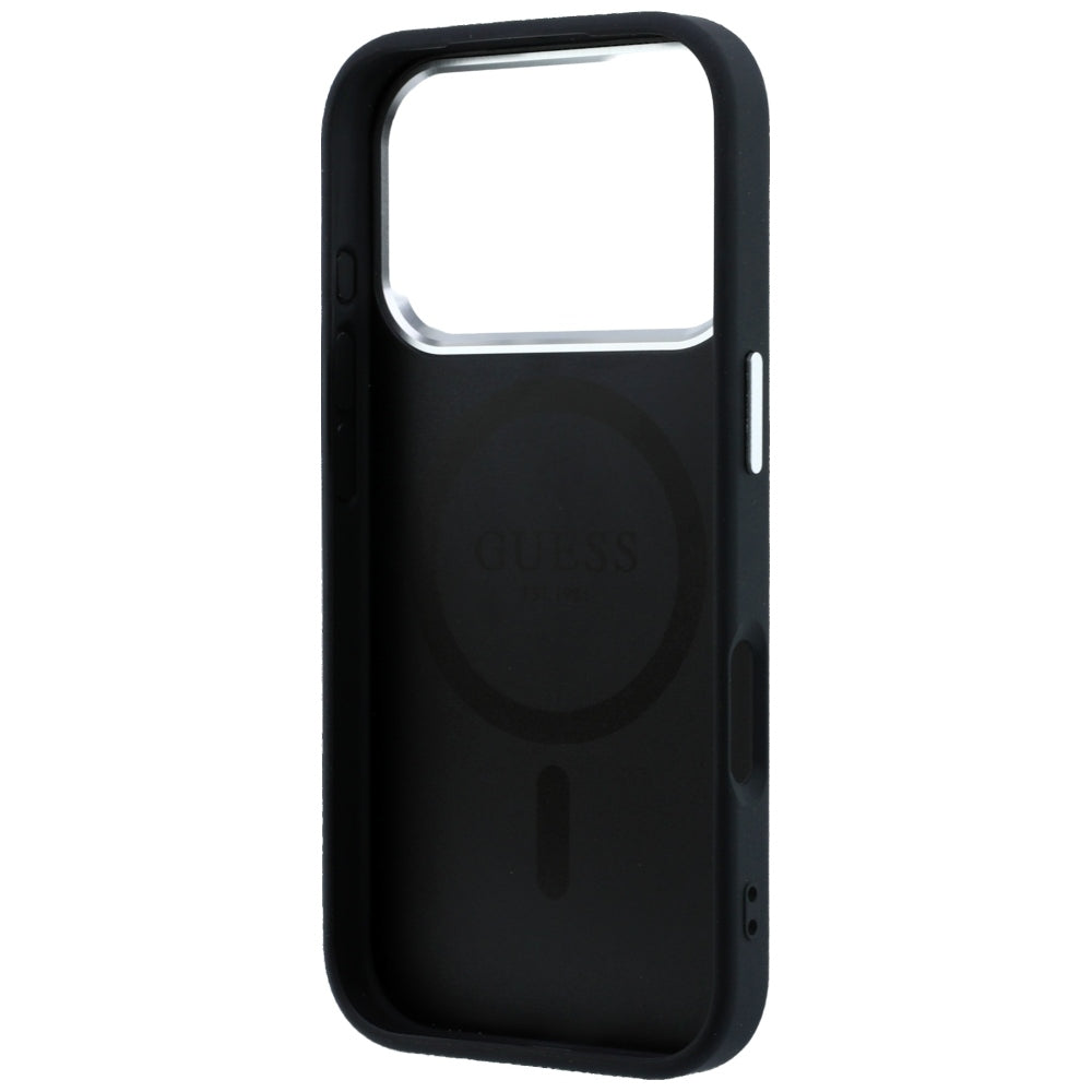 MagSafe Case for Apple iPhone 18 Pro / 17 Pro, Guess, Grained Triangle Logo, Black