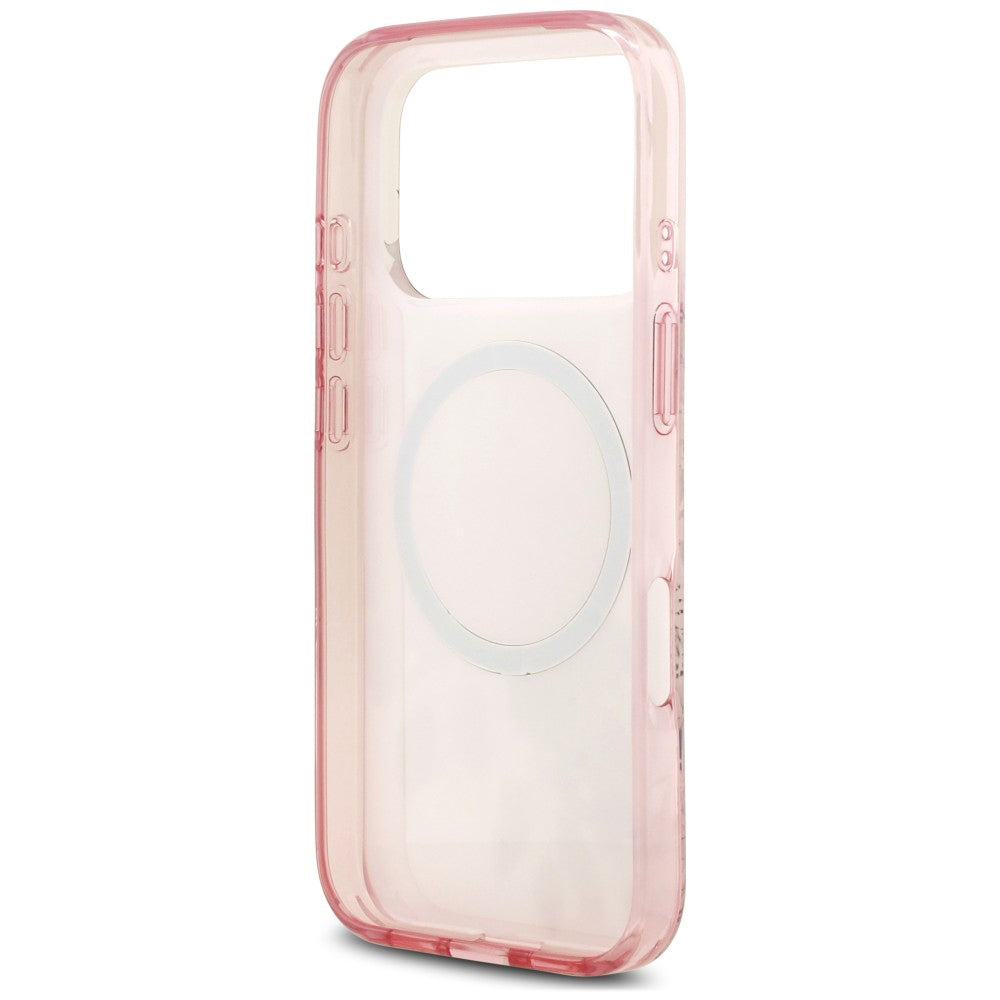 Θήκη MagSafe για Apple iPhone 18 Pro / 17 Pro, Guess, IML Flower & Tonal Circle, Ροζ
