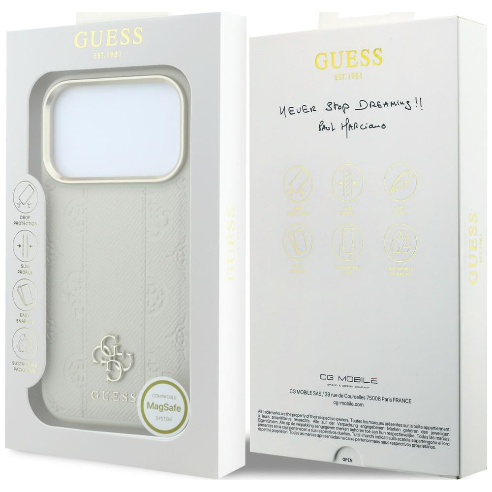 Θήκη MagSafe για Apple iPhone 18 Pro / 17 Pro, Guess, Peony 4G Small Logo, Μπεζ