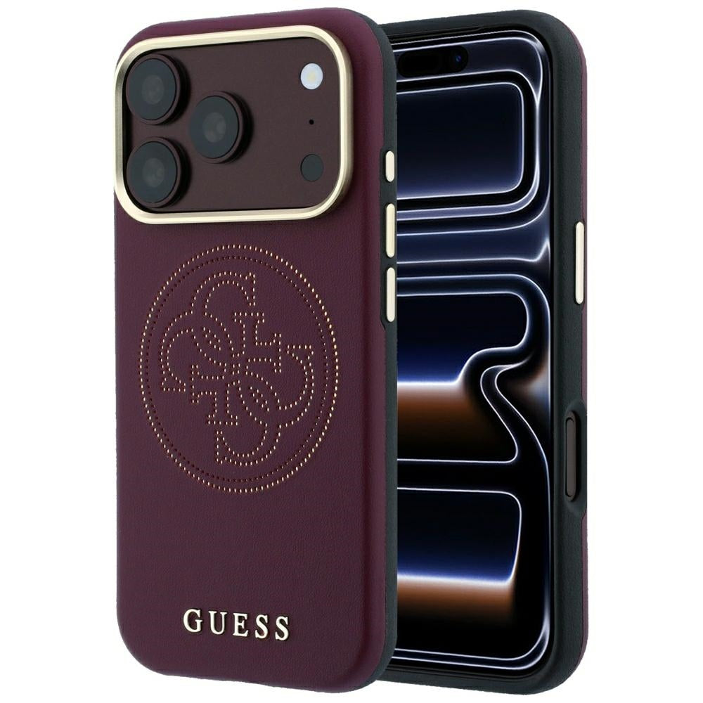 Θήκη MagSafe για Apple iPhone 18 Pro / 17 Pro, Guess, Διάτρητη 4G, Βυσσινί
