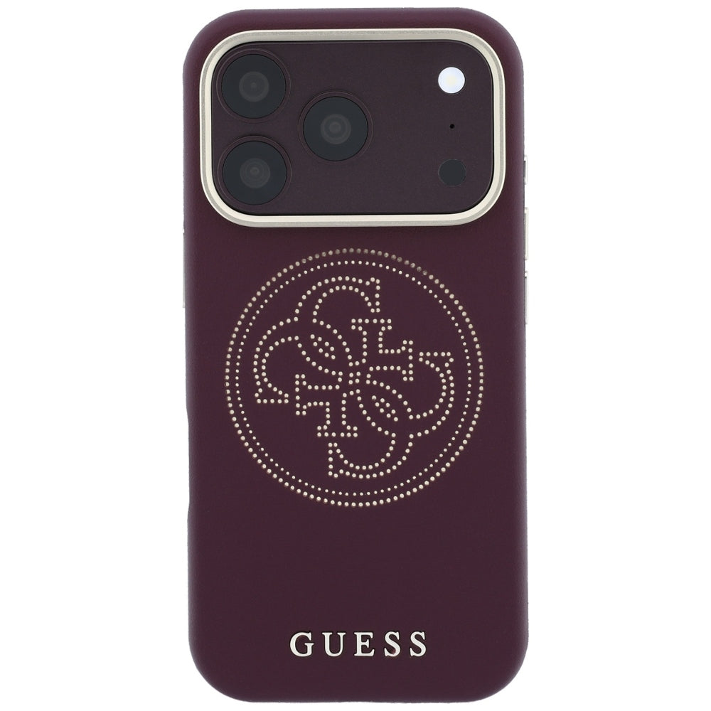 Θήκη MagSafe για Apple iPhone 18 Pro / 17 Pro, Guess, Διάτρητη 4G, Βυσσινί