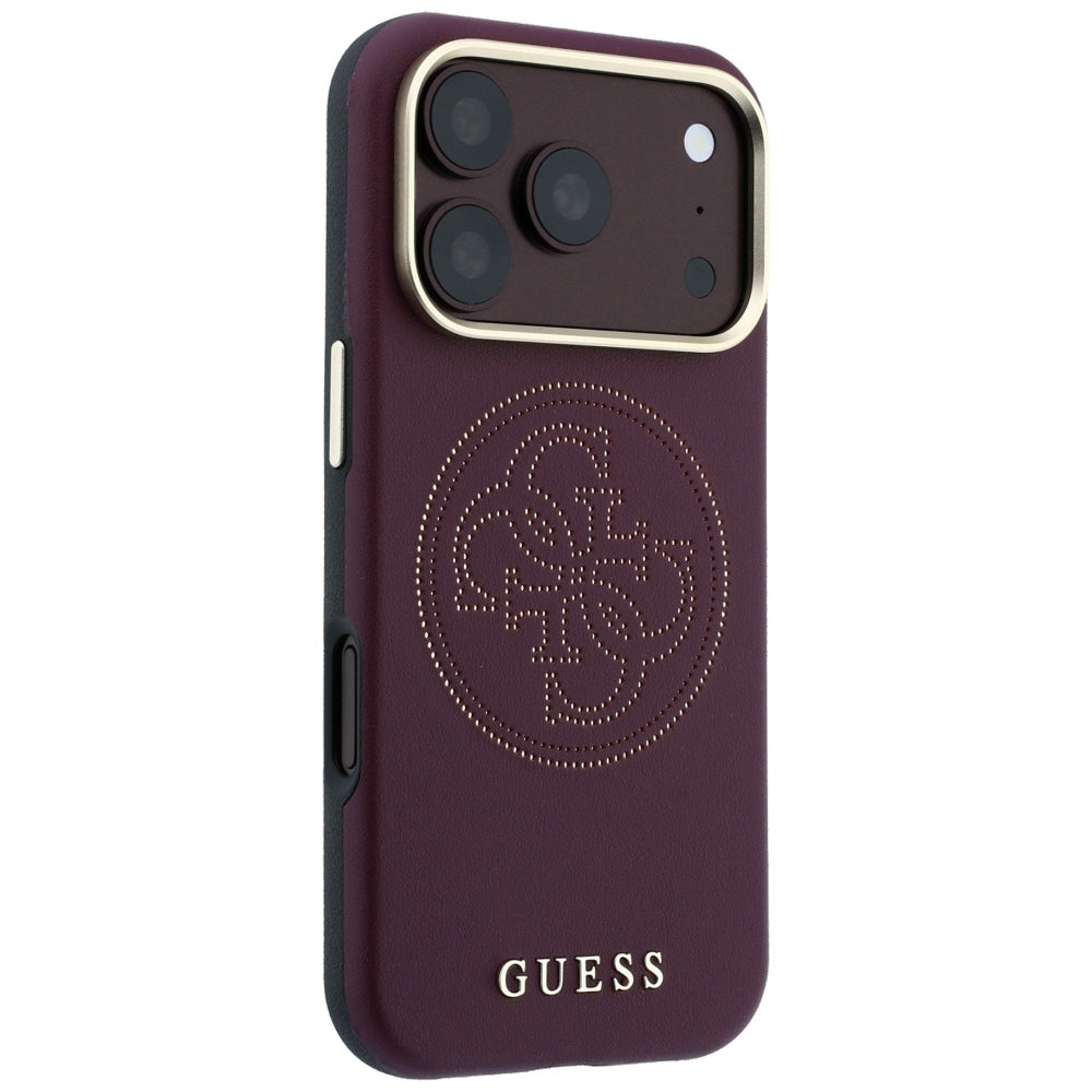 Θήκη MagSafe για Apple iPhone 18 Pro / 17 Pro, Guess, Διάτρητη 4G, Βυσσινί