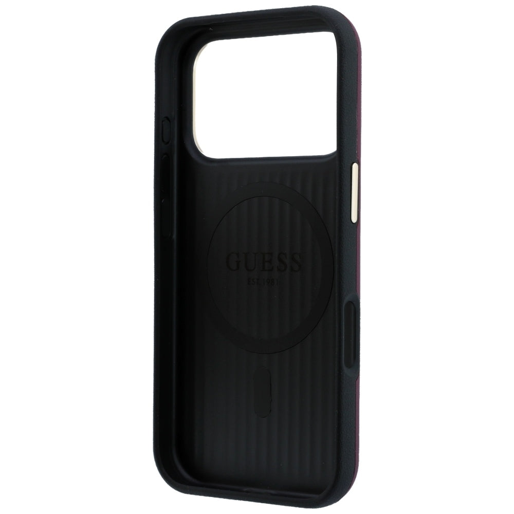 Θήκη MagSafe για Apple iPhone 18 Pro / 17 Pro, Guess, Διάτρητη 4G, Βυσσινί