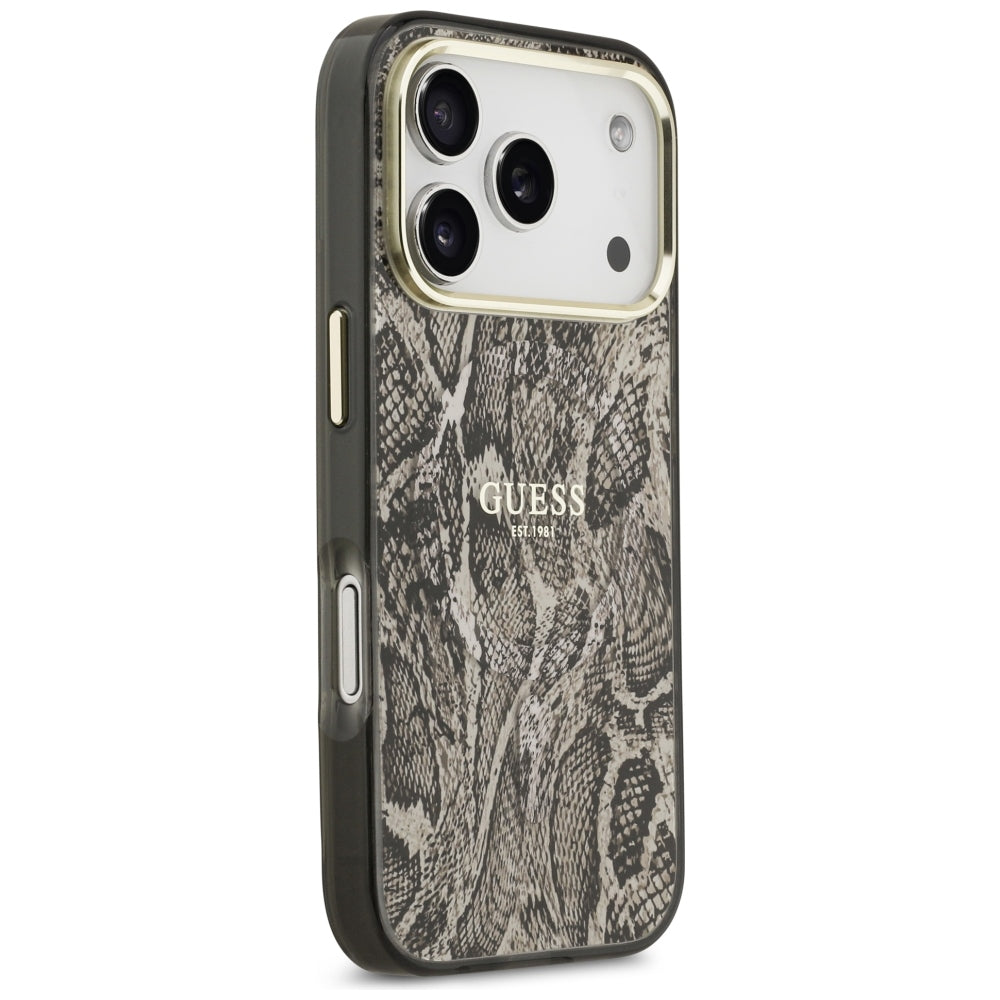 Θήκη MagSafe για Apple iPhone 18 Pro / 17 Pro, Guess, Σχέδιο Πύθωνα, Καφέ