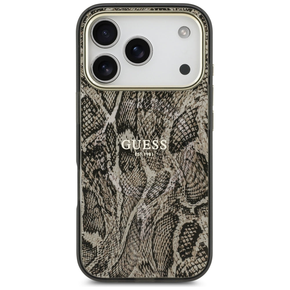 Θήκη MagSafe για Apple iPhone 18 Pro / 17 Pro, Guess, Σχέδιο Πύθωνα, Καφέ